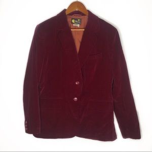 Wheel Velvet Two Button Front Blazer in Wine | 14
